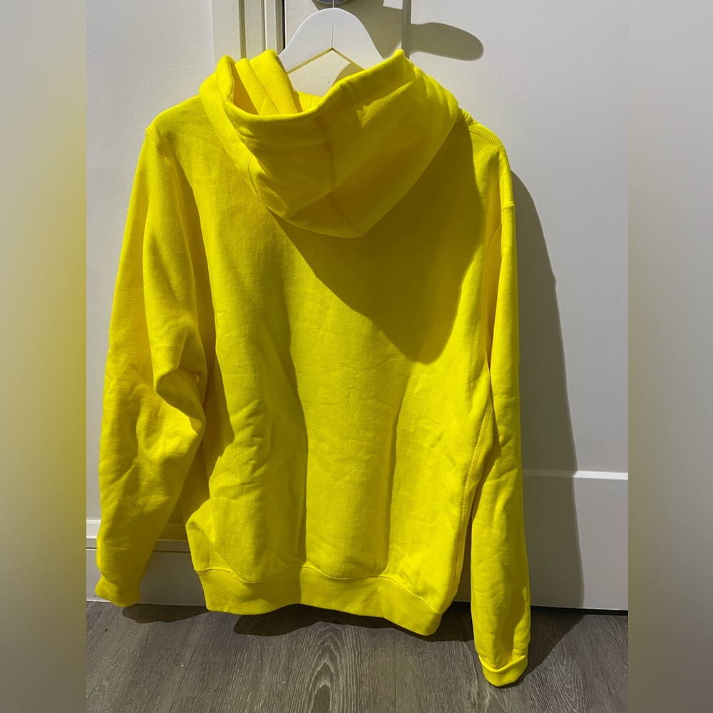 Noah NYC Yellow Hoodie with Black Logo and Red Cross - Picture 3 of 3